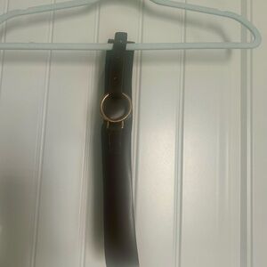 Karen Callan Brown Leather Belt with Brass color ring